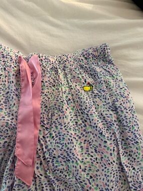 Masters White Multicolor Polka Dot Sleep Shorts with Pink Tie